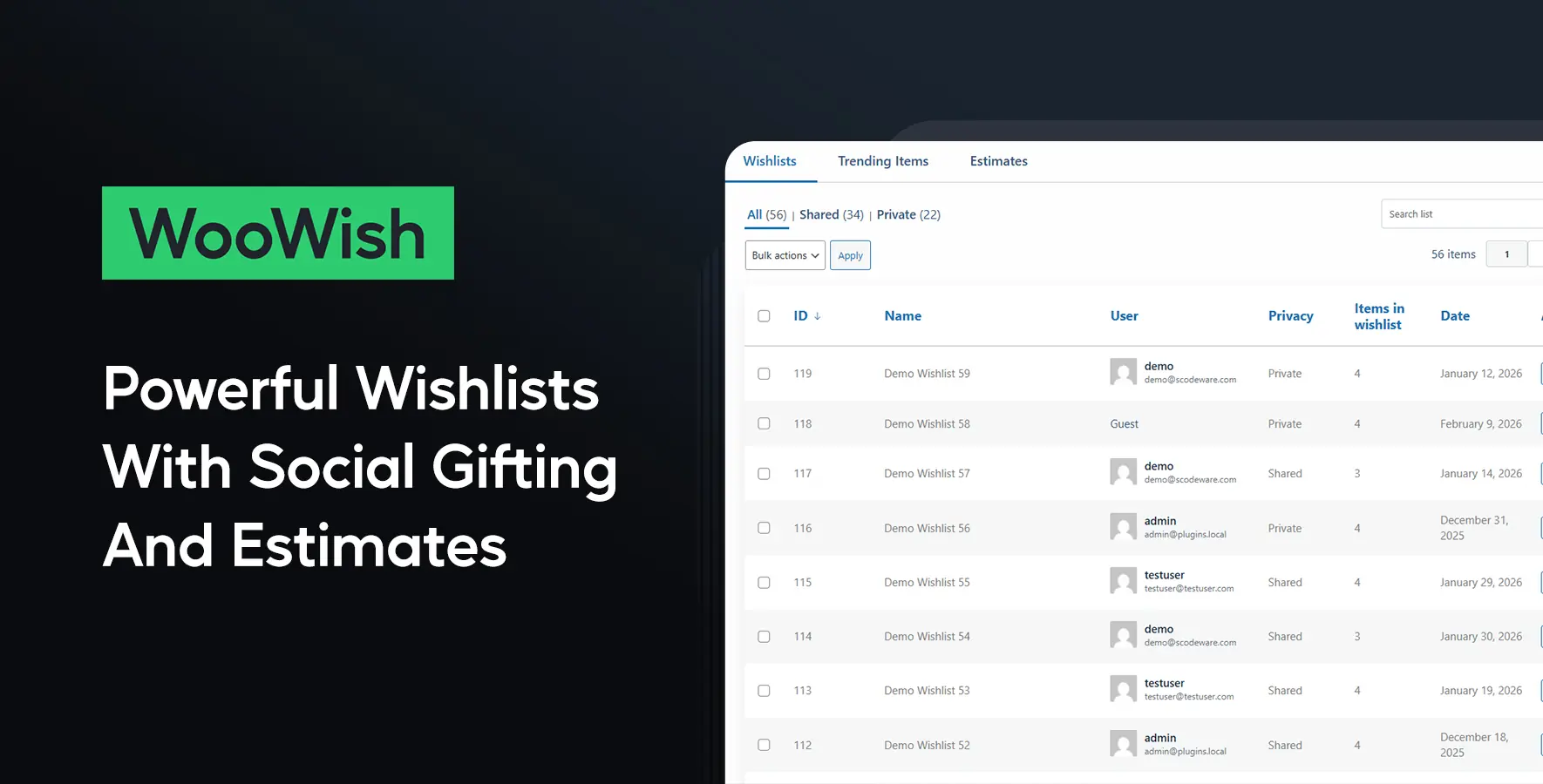WooWish – WooCommerce Wishlist, Gifting and Estimates